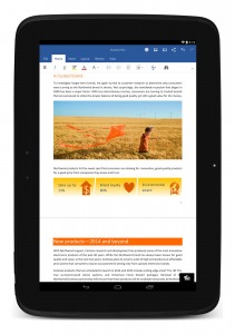 Microsoft Word for Android Tablets